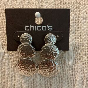 0155-Chico's Silver Hammered Earrings